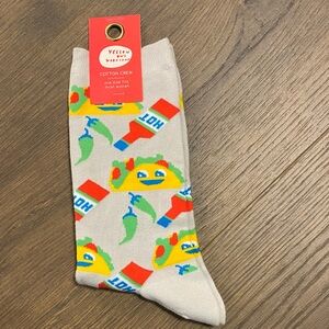 Hot Sauce Chili Peppers Taco Women’s Cotton Crew Socks NWT